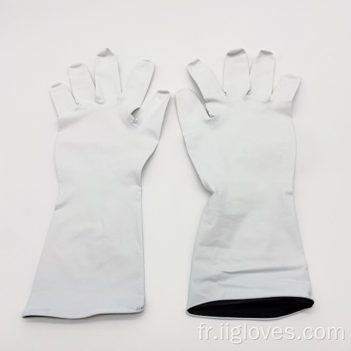 Gants en nitrile blanc allongé et épaissi